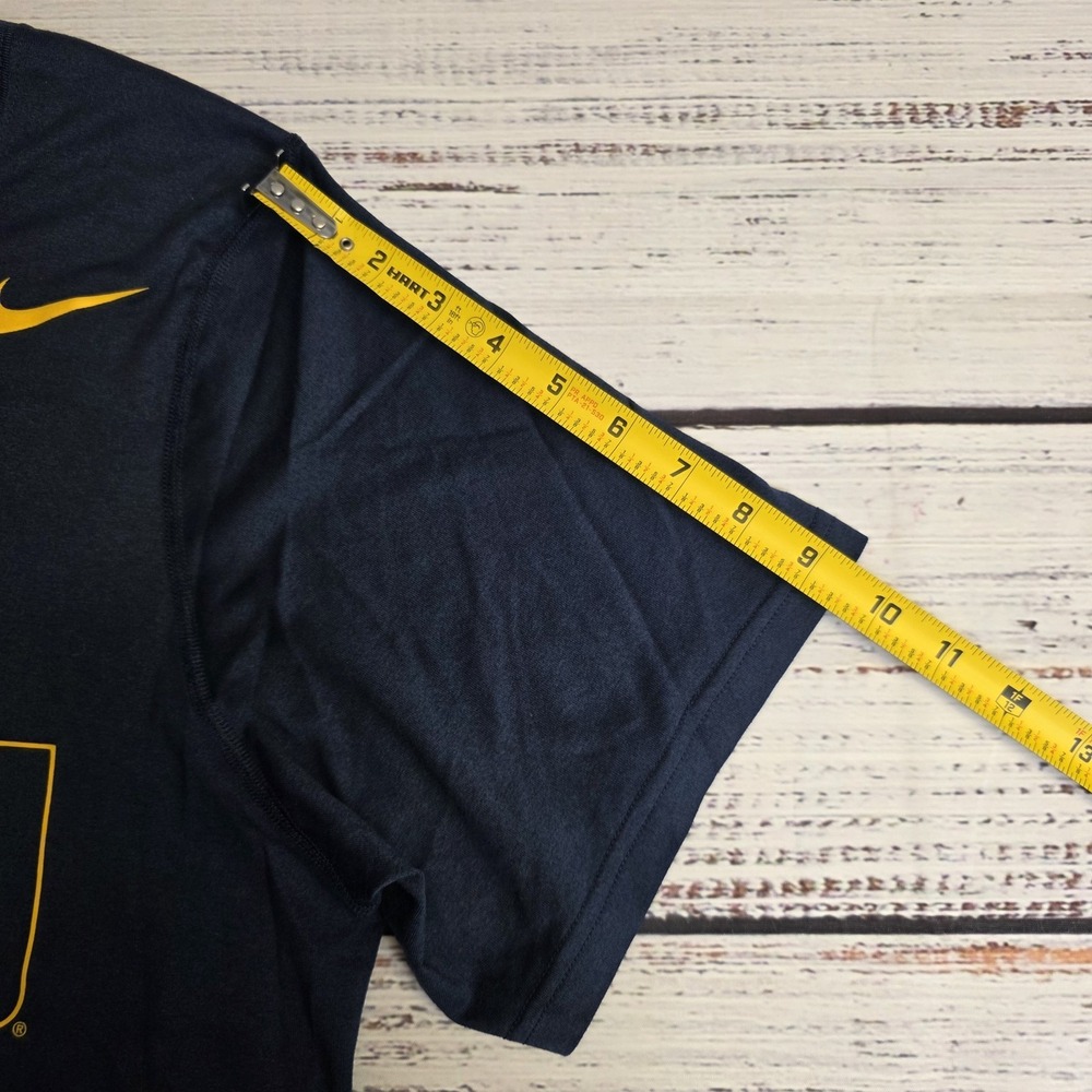 Nike Dri Fit‎ West Virginia Football Short Sleeve Shirt Mens Large Navy Blue - Picture 11 of 11